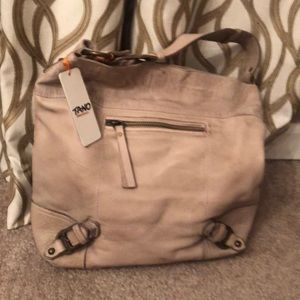 NWT Tano beige distressed leather hobo handbag